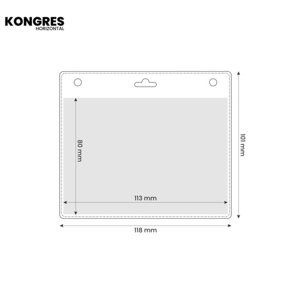 Horizontal PVC badge holder KONGRES for large-format access cards and event identification.