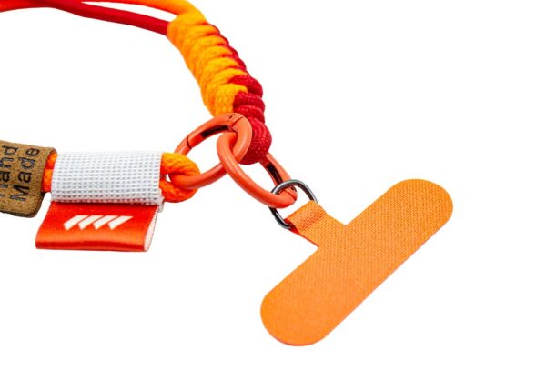 Short braided paracord lanyard closeup image. Color available from the Pantone palette (red) Available at AMGS Group.