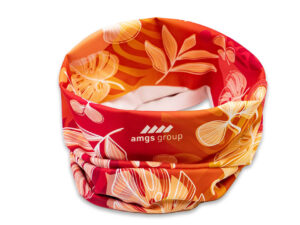 Multifunctional microfiber neck warmer with sublimation printing - from AMGS Group.