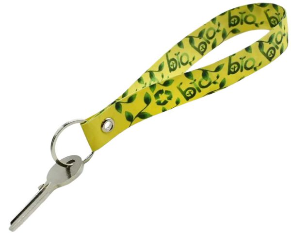 Double-sided printed lanyard made of washable paper with a high-quality sublimation motif. AMGS Group.