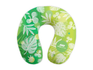 Personalized travel pillow - comfortable and promotional green gadget.