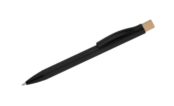 Stylish metal and bamboo pen PIK made of metal with bamboo button, customizable with logo.