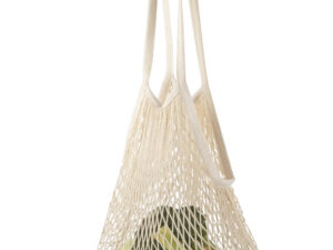 Customised FIRO shopping bag, braided cotton, beige, reusable, with logo print.