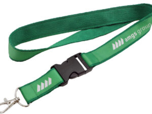 Double-Layer Lanyard With Buckle. Stitched double-layer lanyard with quick release buckle for quick release of keys or an ID badge. Available at AMGS Group.