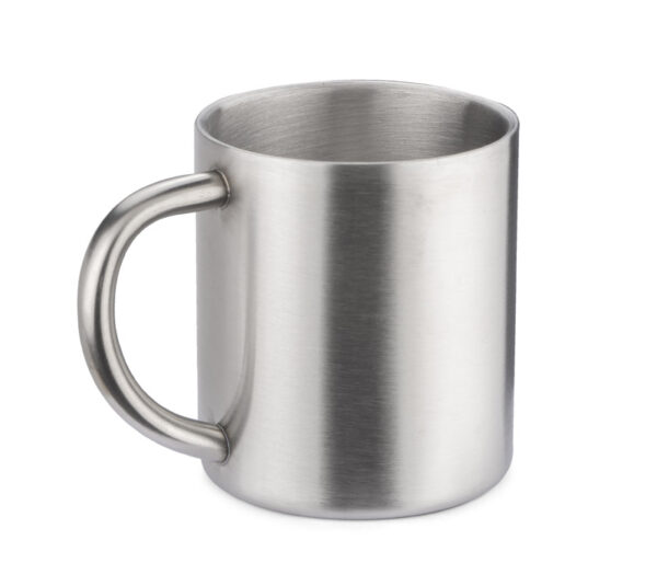 SALO Mug 210 ml. SALO 210 ml stainless steel mug with handle and double walls – compact promotional cup with customizable logo.