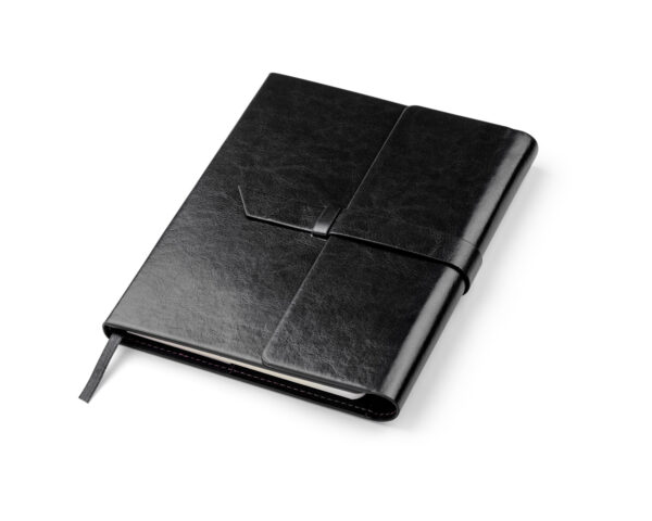 VASCO A5 notebook with PU leather cover and business card slots – elegant promotional notebook customizable with logo.