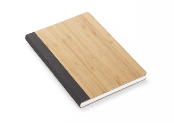 SASSO A5 notebook with bamboo cover and stone paper – eco-friendly promotional notebook customizable with logo
