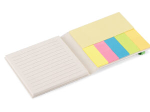 REZA Sticky Notes with Logo. Green REZA sticky notes set with eco-friendly paper and logo option.