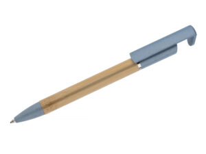 Premium bamboo pen FONIK with wheat straw clip, customizable with logo printing.