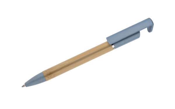 Premium bamboo pen FONIK with wheat straw clip, customizable with logo printing.