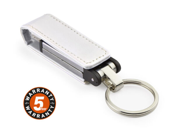 Corporate USB Drive BUDVA 32 GB with eco-leather strap and engraved logo branding option.