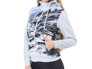 Zip-up sweatshirt with sublimation print and hood. Perfect for autumn promotional campaigns. AMGS Group.